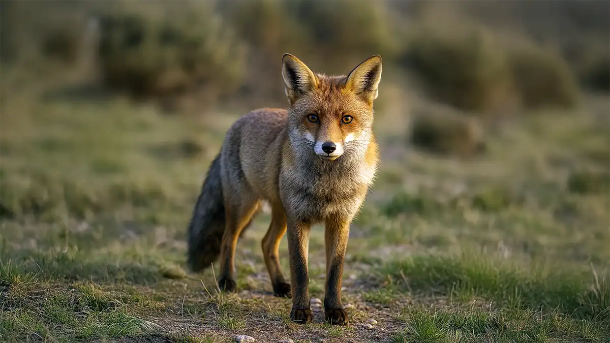 Zorro rojo europeo en su hábitat natural español