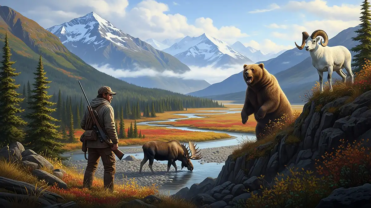 Peisaje și viață sălbatică din Alaska pentru vânătoare mare