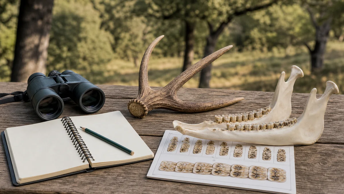 Material de campo para estimar la edad de un venado mediante observación y dentadura